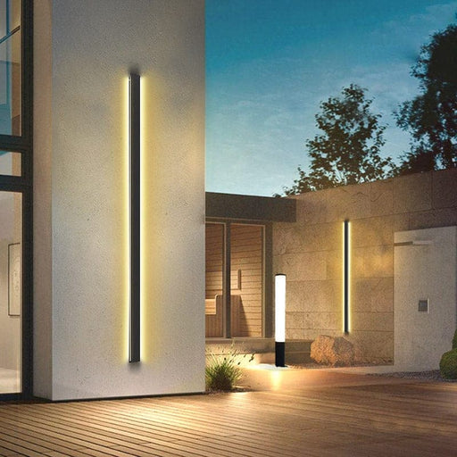 Chic Black Long LED Wall Lighting for Gardens, Garages, Balconies, and Fences, Modern Outdoor Light Fixtures for Glamorous Landscaping-ErisView-1