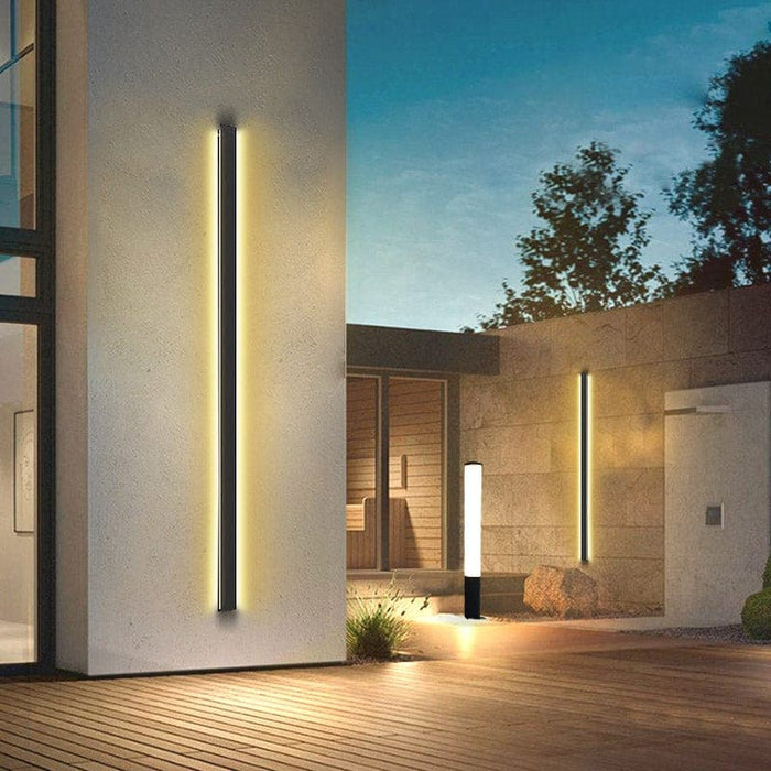 Chic Black Long LED Wall Lighting for Gardens, Garages, Balconies, and Fences, Modern Outdoor Light Fixtures for Glamorous Landscaping-ErisView-1