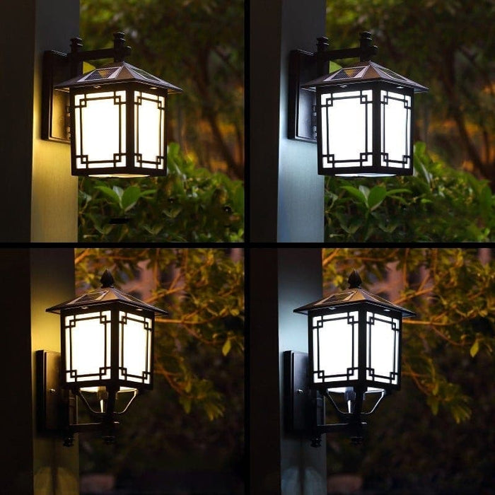 Classic Retro Pavilion Outdoor Wall Lights with Aluminum Metal Structure Transparent Glass Shade, Weather-Resistant Lanterns for Porch, Garage, Entrance-ErisView-6