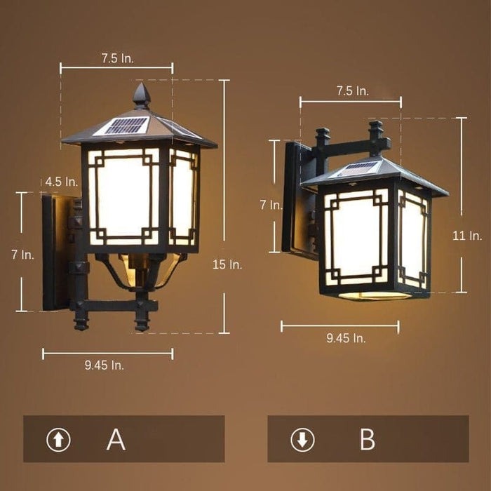 Classic Retro Pavilion Outdoor Wall Lights with Aluminum Metal Structure Transparent Glass Shade, Weather-Resistant Lanterns for Porch, Garage, Entrance-ErisView-8