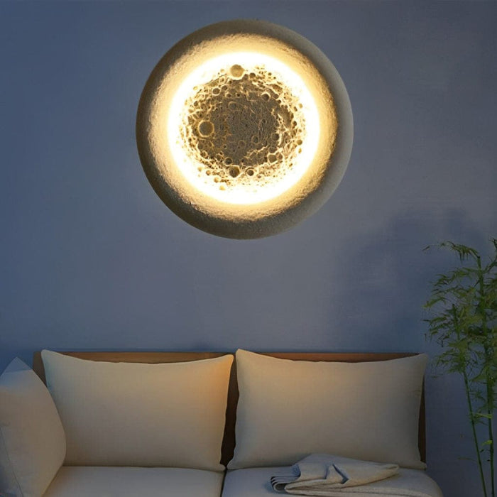 Concrete Lunar Surface-Inspired Outdoor Wall Light with Warm White LED, Waterproof and Artistic Design for Porch and Garden Spaces-ErisView-6