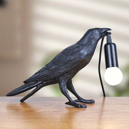 Crow Shaped Table Lamp Desk Lamp for Props, Unique Black Bird Accent Decor Table Lamps Light on Desk ErisView