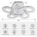 Crystal Ceiling Fan, Outdoor Ceiling Fans with Light and Remote for Bedroom Living Room Lining Room-6-ErisView