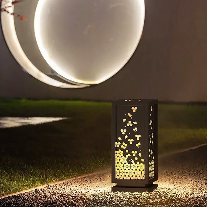 Decorative Resin Landscape Lamp with Hollow Carved Patterns, High Temperature Resistant, Marble-Like Lampshade for Retro and Elegant Courtyard Lighting-ErisView-12