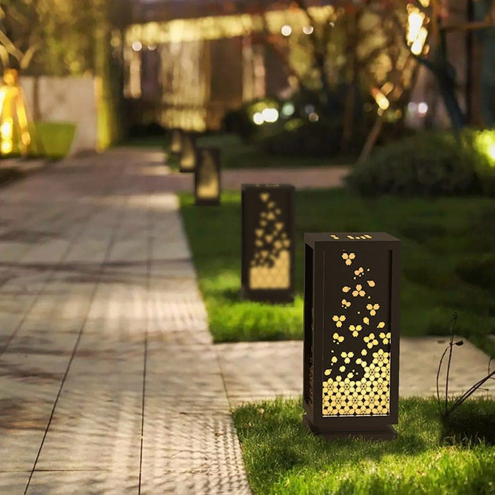 Decorative Resin Landscape Lamp with Hollow Carved Patterns, High Temperature Resistant, Marble-Like Lampshade for Retro and Elegant Courtyard Lighting-ErisView-10