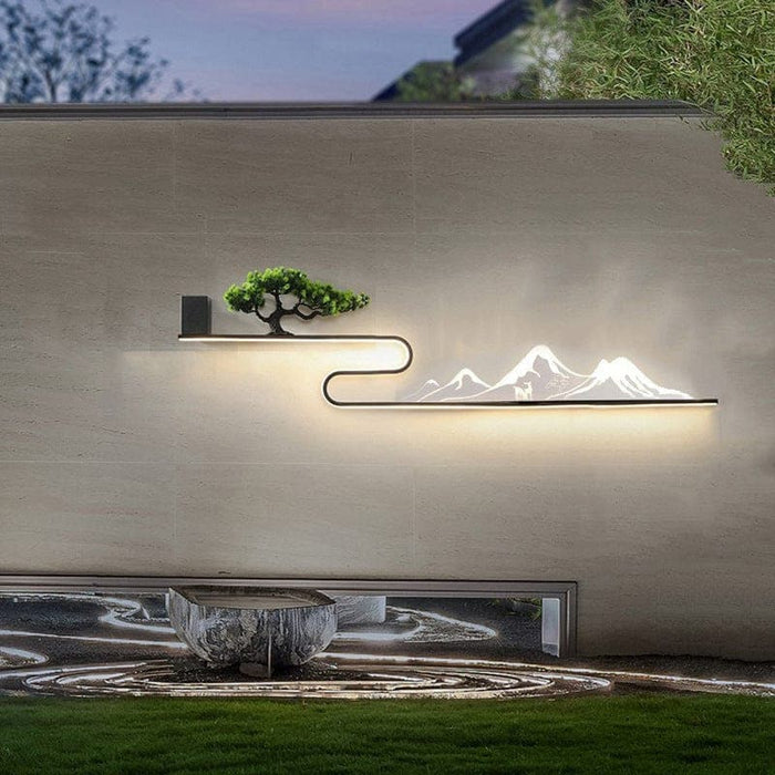 Decorative Solar Wall Light with Waterproof Performance, High Transmittance Acrylic Lampshade, 3D Pine Tree Design, Efficient Solar Panel for Outdoor Use-ErisView-9