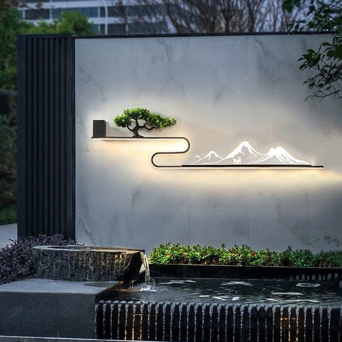 Decorative Solar Wall Light with Waterproof Performance, High Transmittance Acrylic Lampshade, 3D Pine Tree Design, Efficient Solar Panel for Outdoor Use-ErisView-3