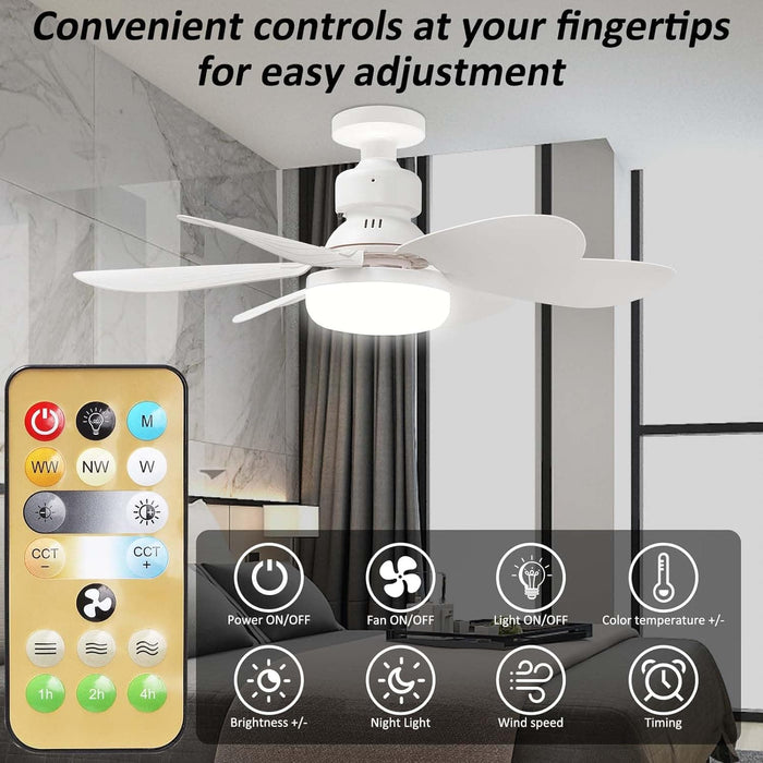 Dimmable Socket Fan Light with Remote Control for Bedroom Kitchen Living Room Dining Room-2-ErisView