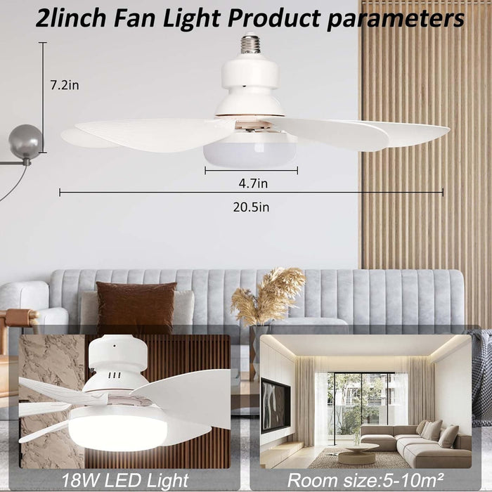 Dimmable Socket Fan Light with Remote Control for Bedroom Kitchen Living Room Dining Room-7-ErisView