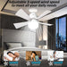 Dimmable Socket Fan Light with Remote, Small Ceiling Fan for Living Room Bedroom-6-ErisView