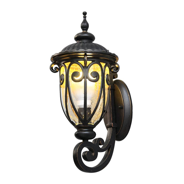 Durable Aluminum Alloy Outdoor Wall Light with Antique Lantern Style and Bubble Glass Shade for Gardens, Balconies, and Corridors-ErisView-6