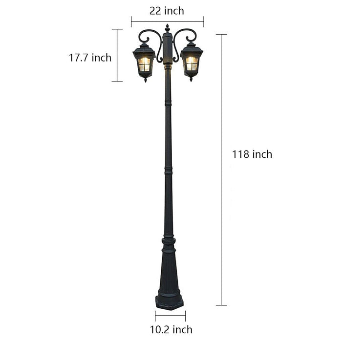 Durable Aluminum Outdoor Post Lights with High Transmittance Glass Lampshade, Waterproof, Rust-Proof, and Weather-Resistant for Home Landscape-ErisView-5