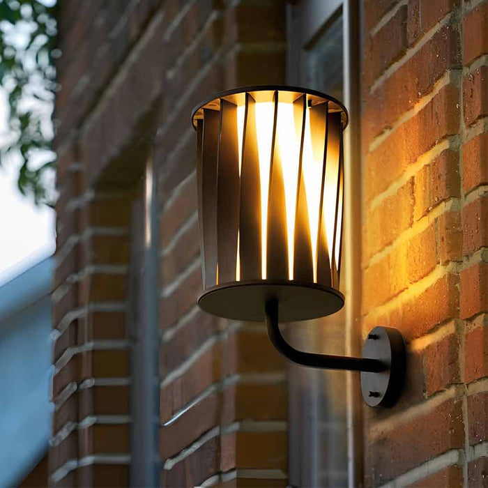 Durable Aluminum Outdoor Wall Lamp with Unique Twisted Metal Shade, Rust-Resistant, Waterproof, and Long-Lasting for Artistic Light and Shadow Effects-ErisView-3