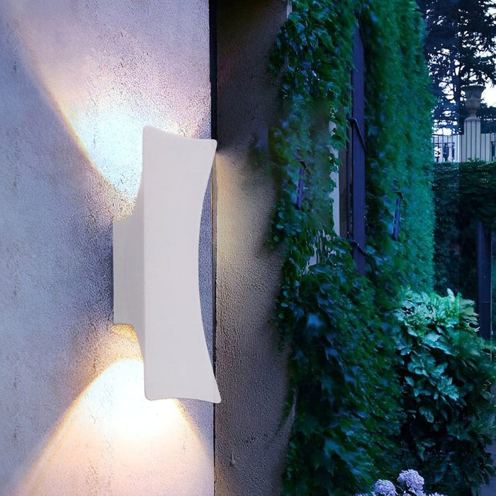 Durable Aluminum Outdoor Wall Light with Unique Arc Shape, Up and Down Lighting, Rust-Resistant, Elegant Design for Home Decor and Comfort-ErisView-2