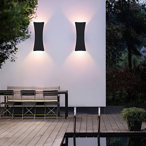 Durable Aluminum Outdoor Wall Light with Unique Arc Shape, Up and Down Lighting, Rust-Resistant, Elegant Design for Home Decor and Comfort-ErisView-1