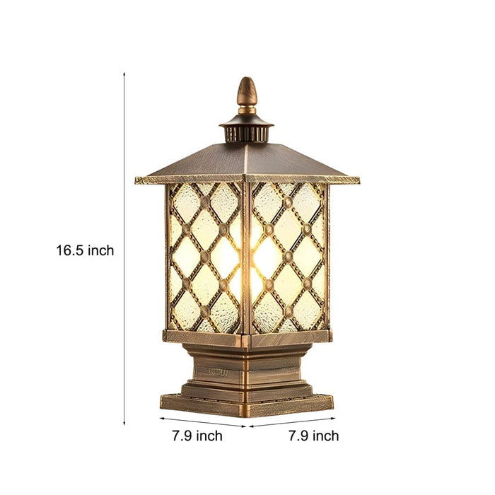 Durable Aluminum Post Lamp with Frosted Glass Shade, Waterproof, Rust-Proof, Ideal for Garden, Villa Fence, and Gate Post, 3 Styles Available-ErisView-13