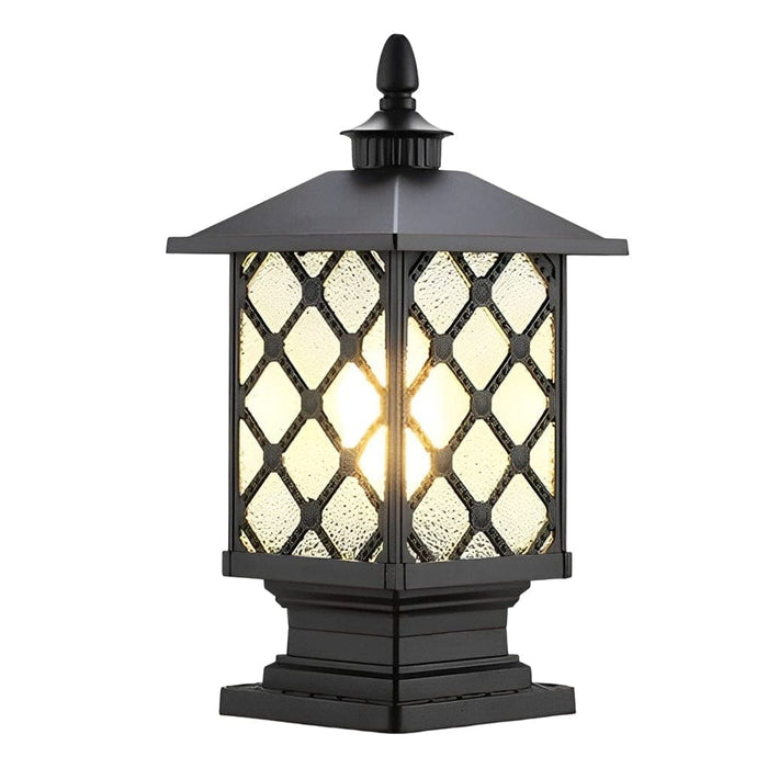 Durable Aluminum Post Lamp with Frosted Glass Shade, Waterproof, Rust-Proof, Ideal for Garden, Villa Fence, and Gate Post, 3 Styles Available-ErisView-16