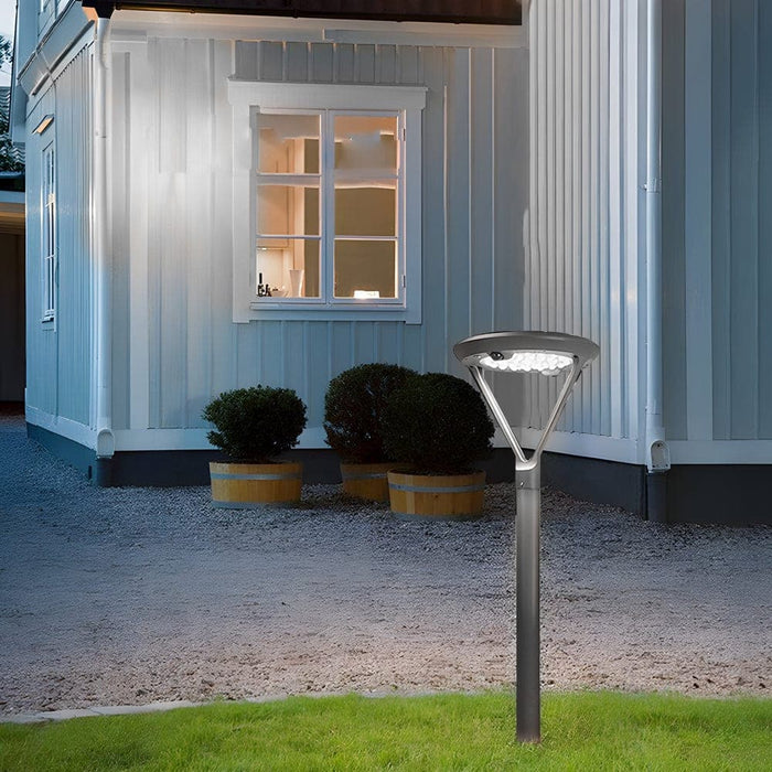 Durable Aluminum Round Solar Outdoor Pole Light with Dual Motion Sensors, Stylish Gray Finish, and PC Shade for Yards, Villas, and Parks-ErisView-10