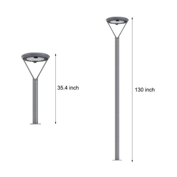 Durable Aluminum Round Solar Outdoor Pole Light with Dual Motion Sensors, Stylish Gray Finish, and PC Shade for Yards, Villas, and Parks-ErisView-7