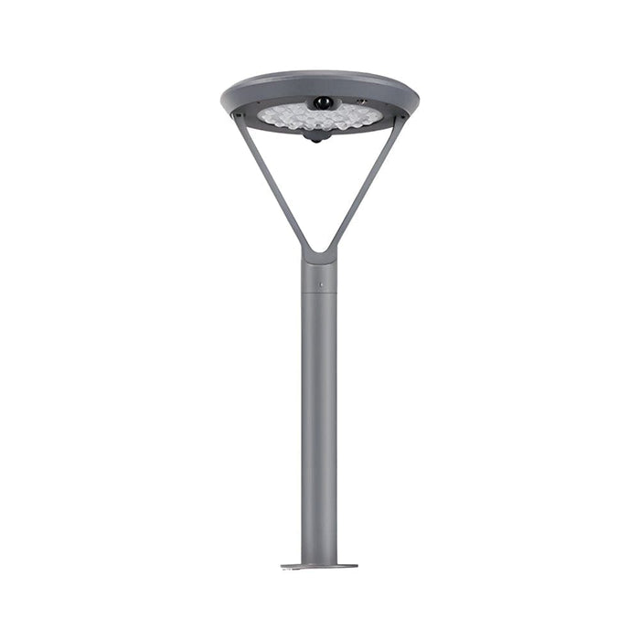 Durable Aluminum Round Solar Outdoor Pole Light with Dual Motion Sensors, Stylish Gray Finish, and PC Shade for Yards, Villas, and Parks-ErisView-8