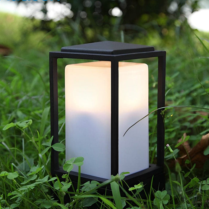 Durable Aluminum Square Outdoor Pathway Light with Waterproof Glass Lampshade, Rust-Resistant, High Light Transmittance for Comfortable Outdoor Lighting-ErisView-1