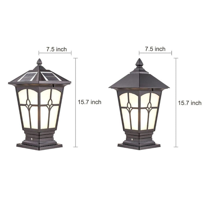 Durable Aluminum and Glass Outdoor Post Lamps with LED Solar Options, Rustproof, Energy-Efficient, and Easy to Install for Fence, Post, or Deck-ErisView-9