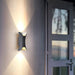 Durable Aluminum and Glass Outdoor Wall Lights, Powerful Up and Down Illumination for 107-161 sq ft, Stylish Curves and Lines Design-ErisView-3