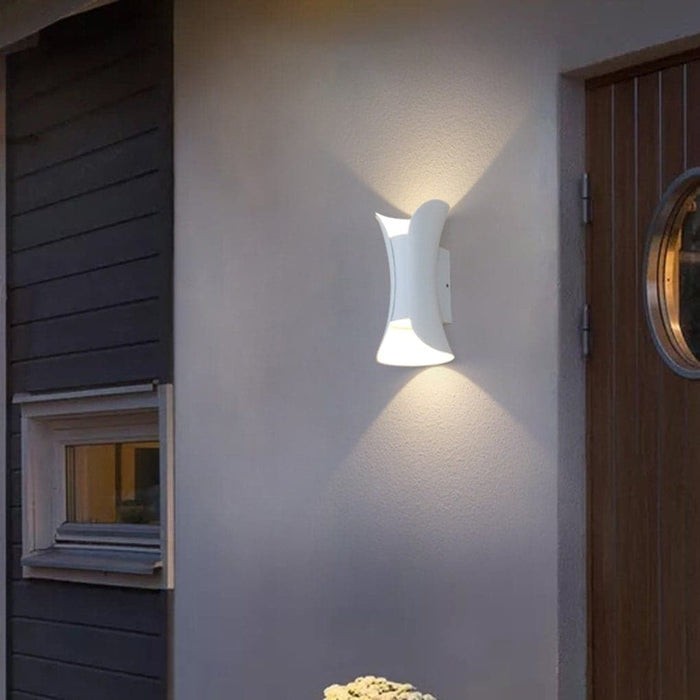 Durable Aluminum and Glass Outdoor Wall Lights, Powerful Up and Down Illumination for 107-161 sq ft, Stylish Curves and Lines Design-ErisView-4