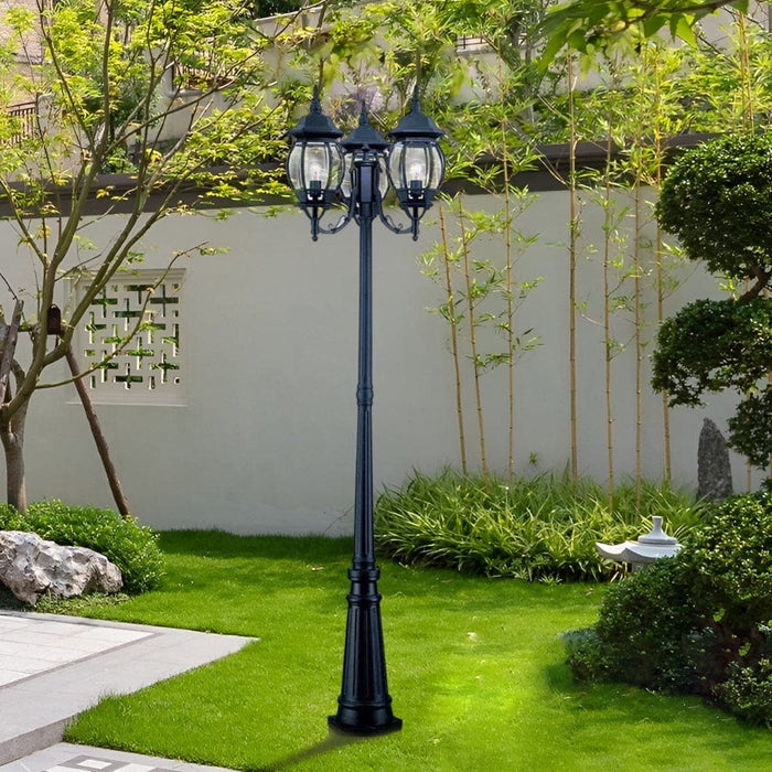 Durable Black Outdoor Pole Light with Rust-Proof Design, Waterproof Garden Lamp Post, Easy Installation for All Weather Conditions-ErisView-7