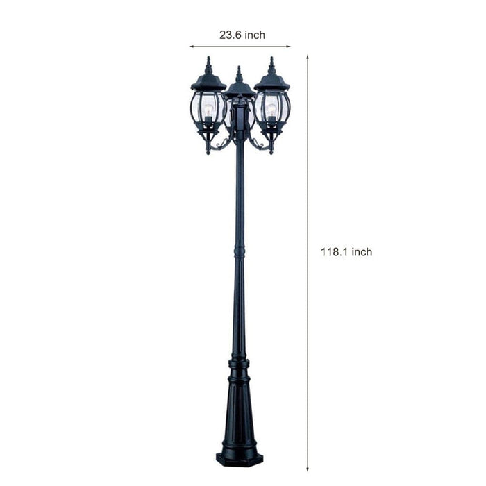 Durable Black Outdoor Pole Light with Rust-Proof Design, Waterproof Garden Lamp Post, Easy Installation for All Weather Conditions-ErisView-8