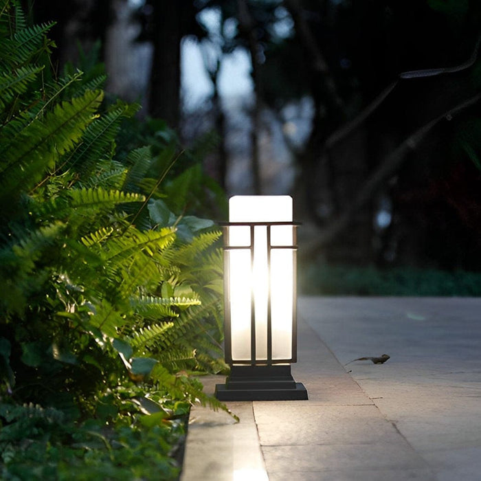 Durable Die-Cast Aluminum Outdoor Pillar Lights with Frosted Glass Lampshade, Weather-Resistant, Easy Installation for Fence, Gate Post, Garden-ErisView-3