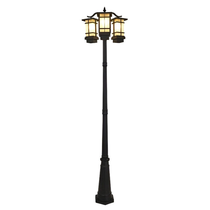 Durable Die-Cast Aluminum Outdoor Pole Light with High Transmittance Glass Shade, Waterproof, Rust-Proof for Patio, Garden, Lawn, Path, and Park-ErisView-9