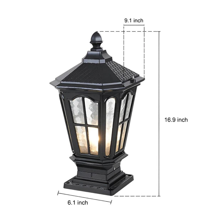 Durable Die Cast Aluminum Outdoor Solar Pillar Light with Waterproof Design, High-Efficiency Solar Panel, and Glass Lampshade for Energy Saving-ErisView-10