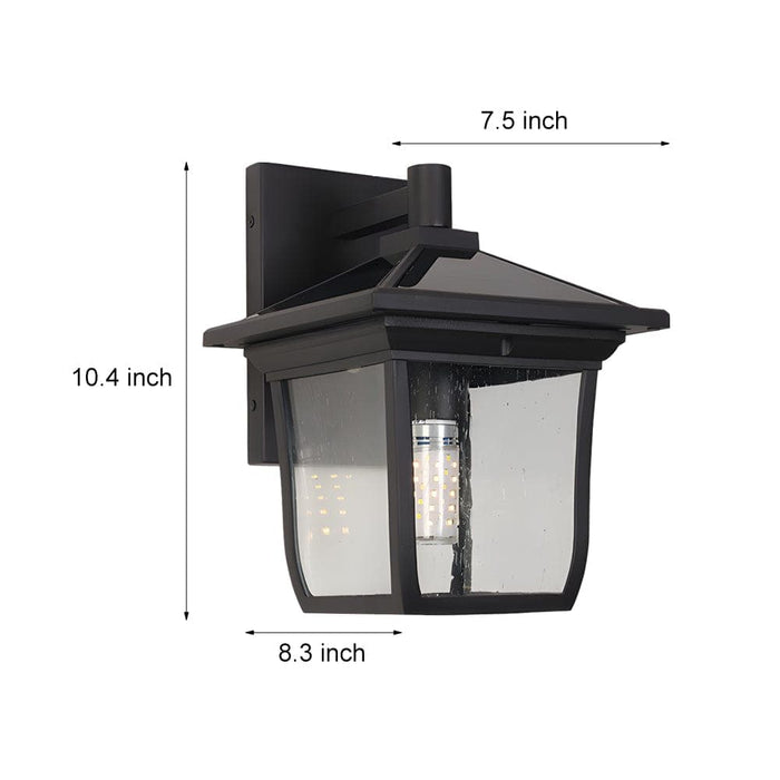 Durable Die-Cast Aluminum Outdoor Solar Wall Lamp with High-Efficiency Charging, Rustproof, Waterproof, and High Transmittance Glass Lampshade-ErisView-6