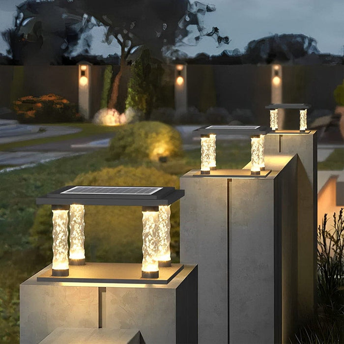 Durable Die-Cast Aluminum Solar Outdoor Light with Unique PC Bubbles Design, Weather-Resistant for Yard, Garden, Fence, and Pavilion-ErisView-1