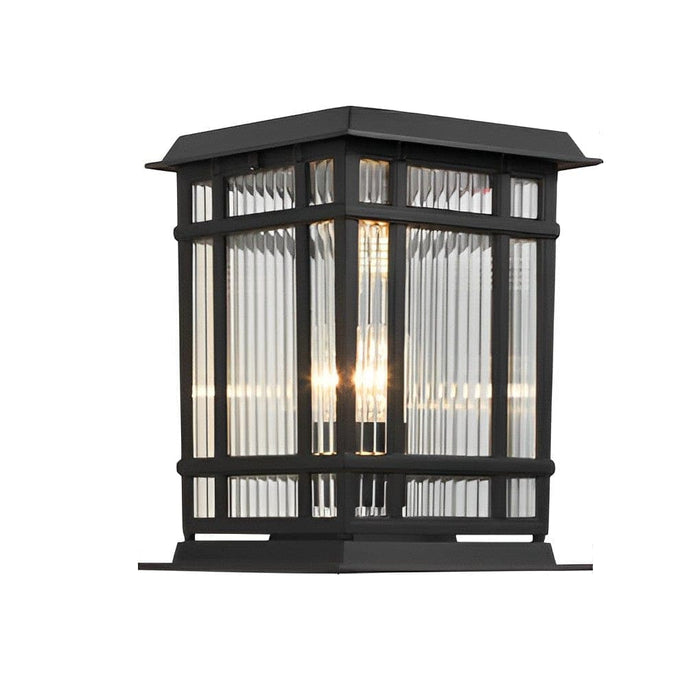 Durable Die-Cast Aluminum Solar Post Lamp with High-Efficiency Solar Panels and Creative Glass Lampshade for Bright, Warm Outdoor Lighting-ErisView-8