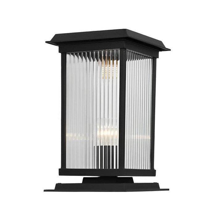 Durable Die-Cast Aluminum Solar Post Lamp with High-Efficiency Solar Panels and Creative Glass Lampshade for Bright, Warm Outdoor Lighting-ErisView-9