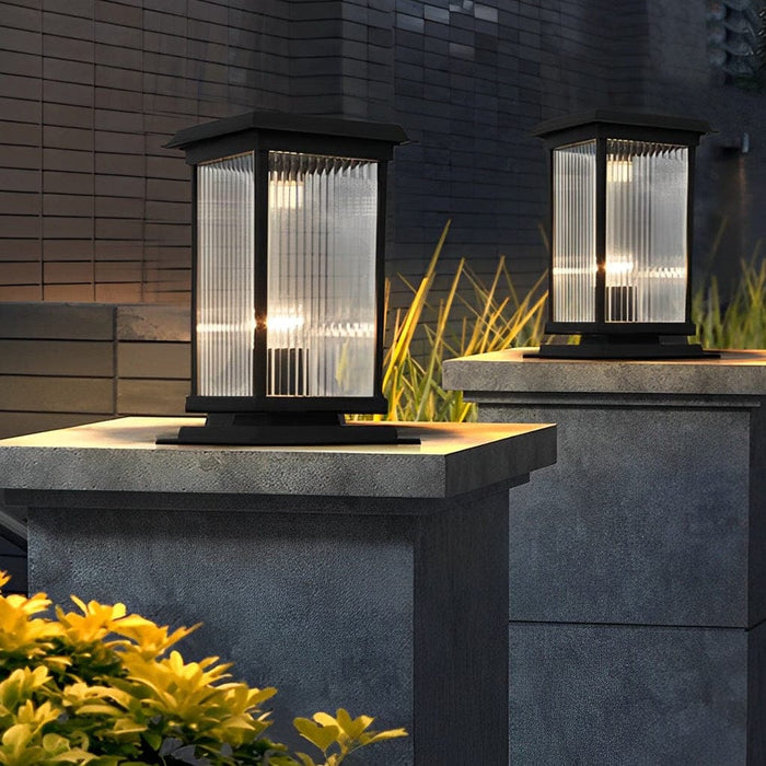 Durable Die-Cast Aluminum Solar Post Lamp with High-Efficiency Solar Panels and Creative Glass Lampshade for Bright, Warm Outdoor Lighting-ErisView-16