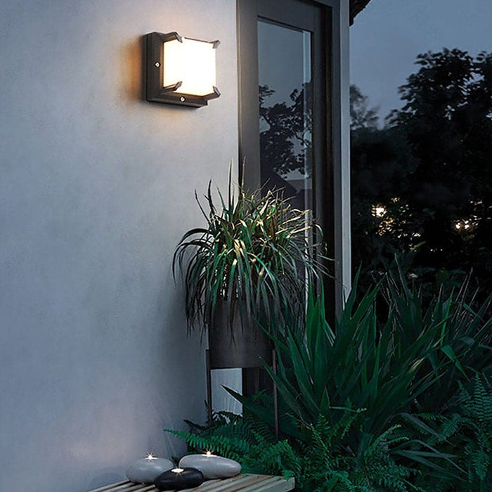 Durable Frosted Textured Waterproof Outdoor Wall Lamp with Milky White Lampshade for Patios, Balconies, Garages, and Villas-ErisView-2