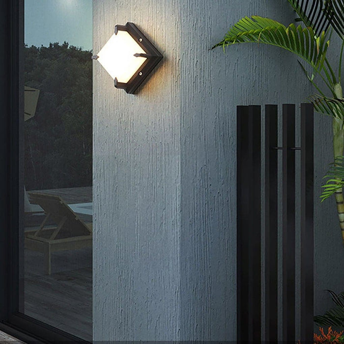 Durable Frosted Textured Waterproof Outdoor Wall Lamp with Milky White Lampshade for Patios, Balconies, Garages, and Villas-ErisView-3