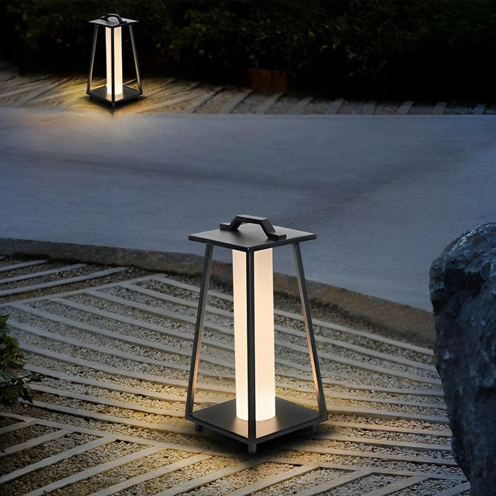 Durable Galvanized Steel Outdoor Floor Lamp with LED Warm Lighting, Acrylic Lampshade, and Rustproof Foot Pad for Garden, Lawn, and Balcony-ErisView-5