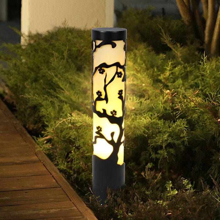 Durable Galvanized Steel Outdoor Lamp with High-Temperature Resistance, LED Light Source, Decorative Plum Blossom Design for Garden and Pathway Lighting-ErisView-2