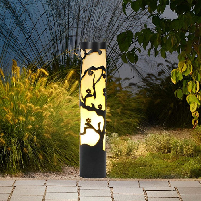 Durable Galvanized Steel Outdoor Lamp with High-Temperature Resistance, LED Light Source, Decorative Plum Blossom Design for Garden and Pathway Lighting-ErisView-6