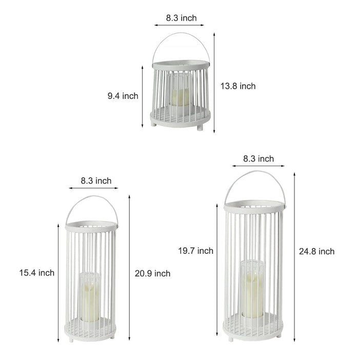 Durable Galvanized Steel Outdoor Lantern with Transparent Glass Shade, Waterproof, Dustproof, and Portable with 8-10 Hour Rechargeable Battery-ErisView-12