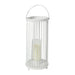 Durable Galvanized Steel Outdoor Lantern with Transparent Glass Shade, Waterproof, Dustproof, and Portable with 8-10 Hour Rechargeable Battery-ErisView-14