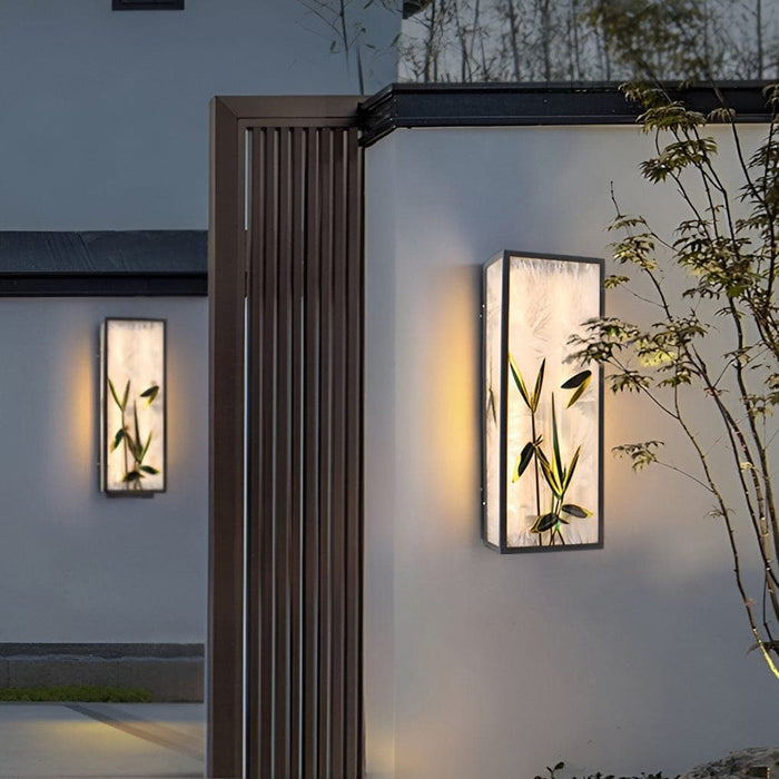 Durable Galvanized Steel Outdoor Wall Light with Unique Flower and Leaf Pattern Acrylic Lampshade, Waterproof Light Source for High-Temperature Resistance-ErisView-12