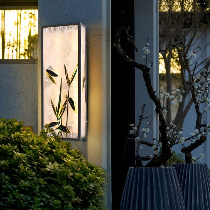 Durable Galvanized Steel Outdoor Wall Light with Unique Flower and Leaf Pattern Acrylic Lampshade, Waterproof Light Source for High-Temperature Resistance-ErisView-6