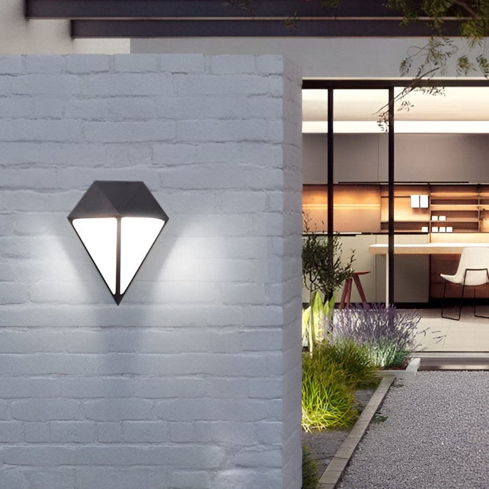 Durable Geometric Outdoor Wall Light with Die-Cast Aluminum Body and White Acrylic Shade, Rust-Resistant, Weatherproof, Easy to Clean-ErisView-1