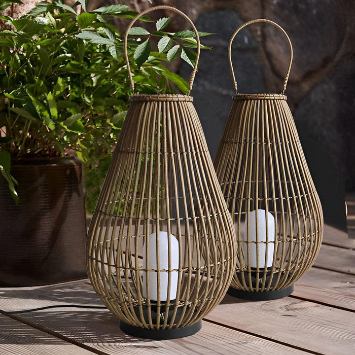 Durable Iron and Rattan Outdoor Lantern with Handle, Waterproof, Portable, and Stylish Lighting for Indoor and Outdoor Spaces-ErisView-1