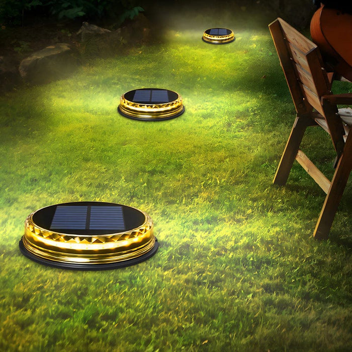 Durable Modern Solar In-Ground Disc Path Lights for Lawn, Garden, Courtyard, and Park, Easy Installation, Auto On/Off at Dusk and Dawn-ErisView-4